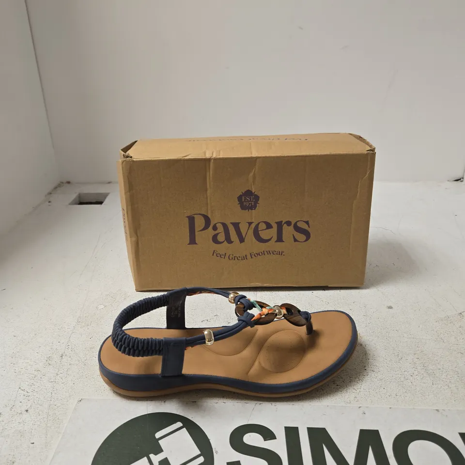 PAVERS WOMEN'S NAVY BLUE SANDALS – STRAPPY BEADED DESIGN (BOXED) - UK 5 