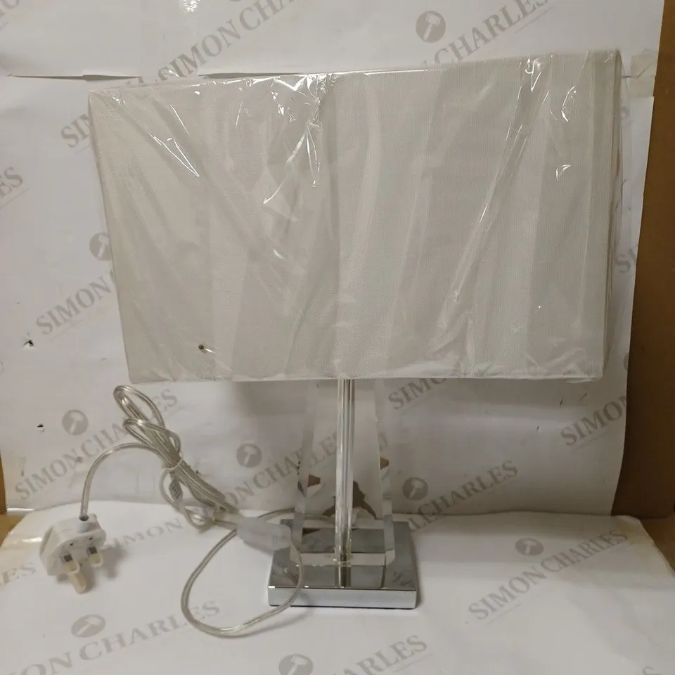 JOHN LEWIS TRISHA TRIANGLE CLEAR GLASS TABLE LAMP