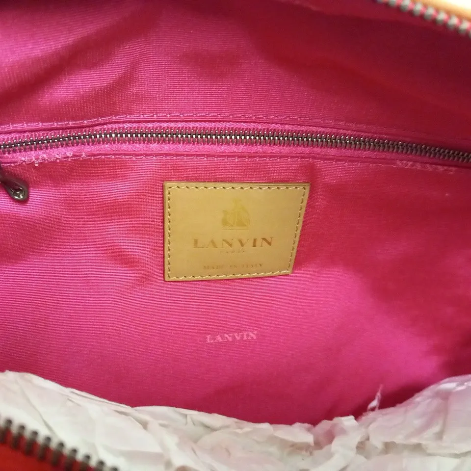 LANVIN AMALIA POPY RED SMALL CLUTCH BAG 