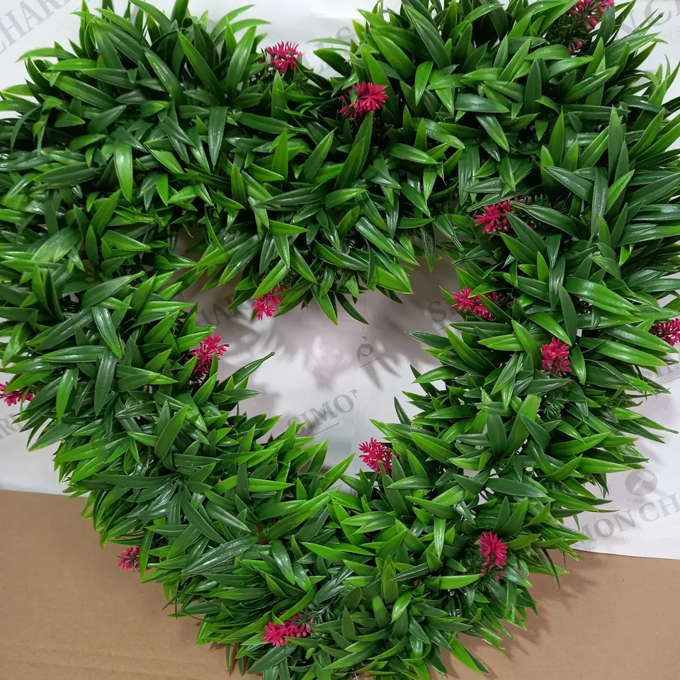 GARDEN REFLECTIONS OUTDOOR PRE-LIT HEART WREATH - PLUM