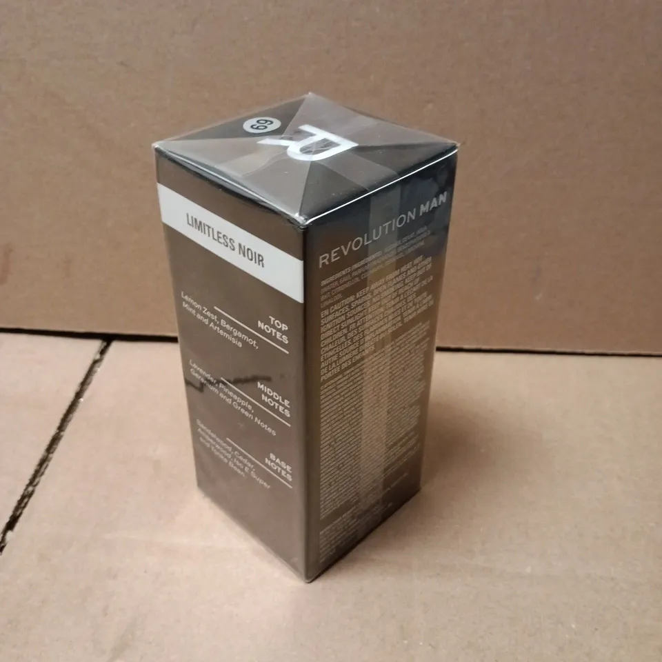 BOXED AND SEALED REVOLUTION MAN LIMITLESS NOIR EAU DE TOILETTE SKIN SCENT 100ML