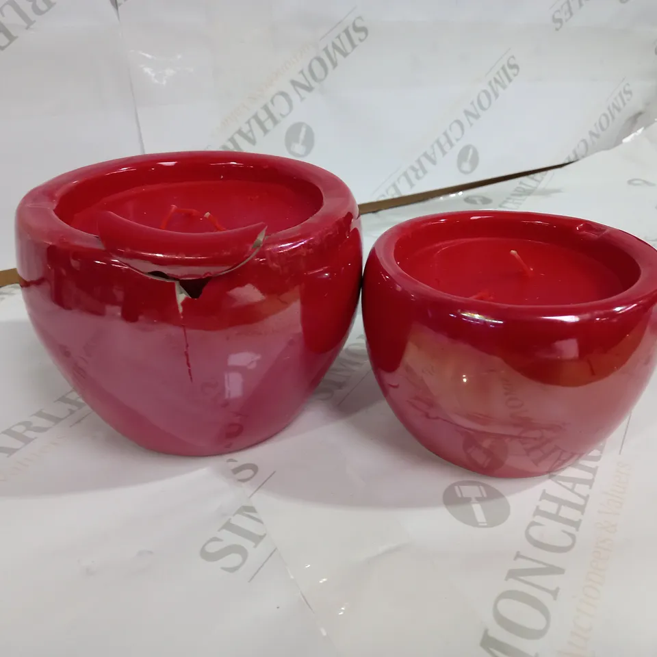 HOMEWORX BY HARRY SLATKIN & CO. CERAMIC MEDIUM AND LARGE APPLES