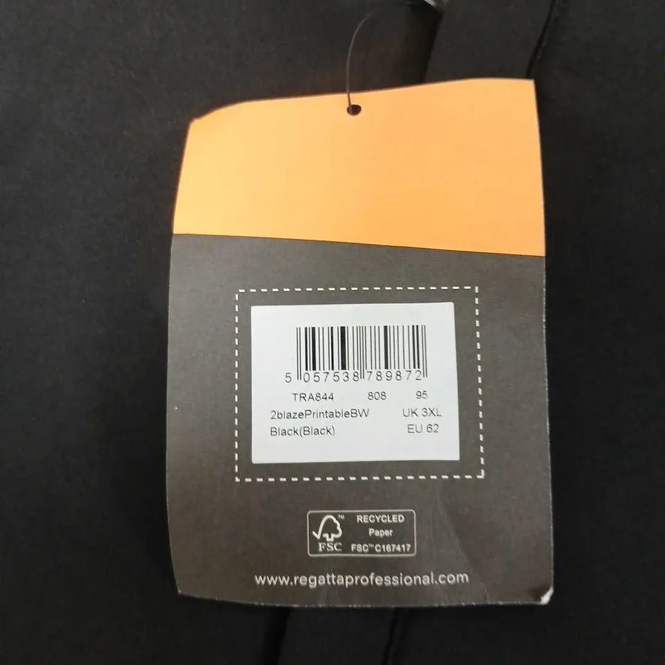 REGATTA PROFESSIONAL BLACK SLEEVELESS JACKET (GILET) – UK 3XL (EU 62)
