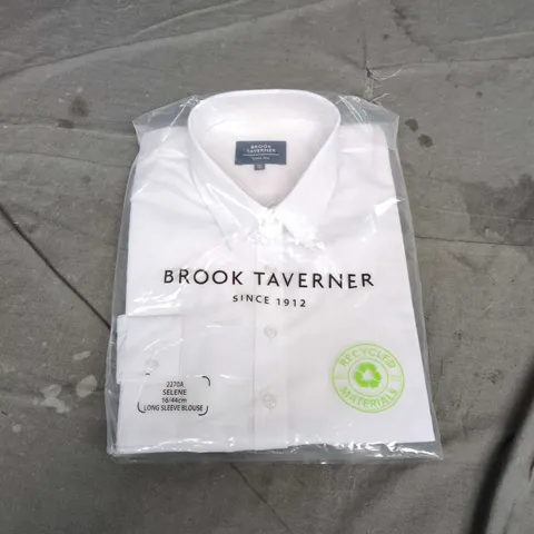 BAGGED BROOK TAVERNER SELENE LONG SLEEVE BLOUSE – WHITE, SIZE 16R