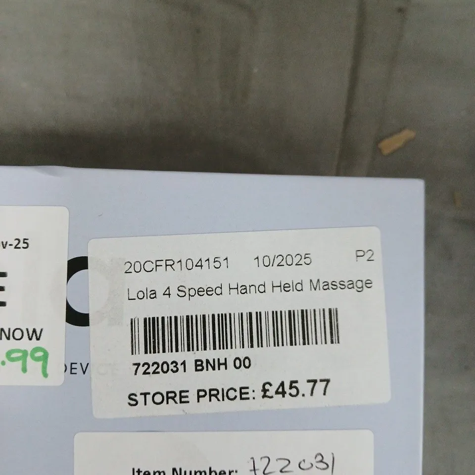 Lola 4-Speed Hand-Held Massage Gun - Baby Blue Boxed