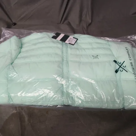 CREW CLOTHING COMPANY LIGHTWEIGHT PADDED JACKET – DUSTY AQUA – UK SIZE 12