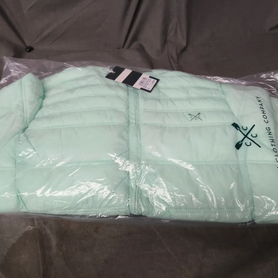 CREW CLOTHING COMPANY LIGHTWEIGHT PADDED JACKET – DUSTY AQUA – UK SIZE 12