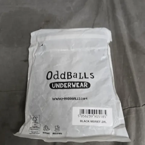 ODDBALLS UNDERWEAR – MEN'S BRIEFS, BLACK, UK 2XL