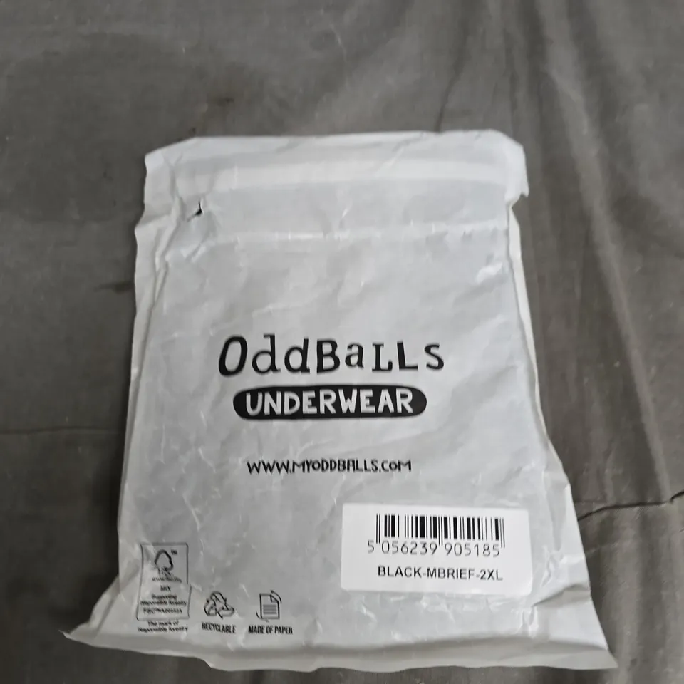 ODDBALLS UNDERWEAR – MEN'S BRIEFS, BLACK, UK 2XL