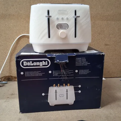 BOXED DELONGHI CTDS4003.CR 4-SLICE TOASTER – WHITE (1800W)