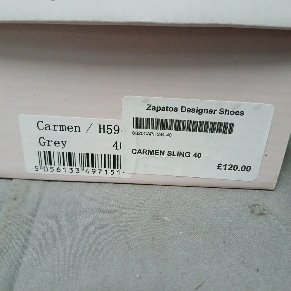 CAPOLLINI CARMEN SLING SANDALS – GREY, UK 7.5 (EU 40)