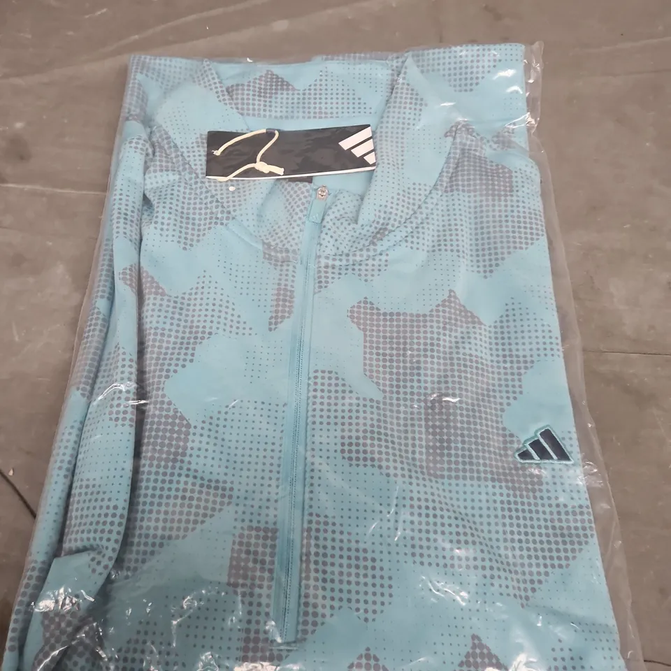 ADIDAS MEN'S ZIP-FRONT TRACK JACKET – LIGHT BLUE CAMOUFLAGE PATTERN (XL)