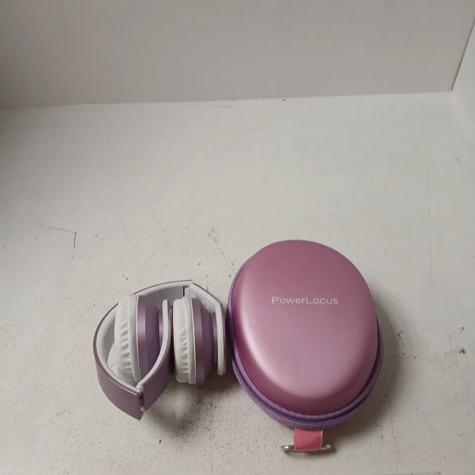 POWERLOCUS OVER-EAR HEADPHONES – PURPLE WITH HARD CASE