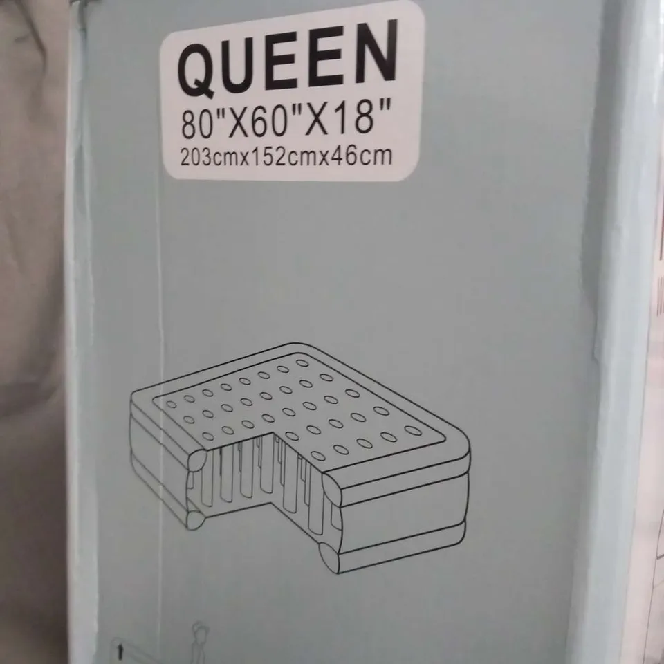 BOXED COTABATY RAISED AIR BED WITH AUTO INFLATE PANEL CONTROL QUEEN 80 X 60 X 18" 