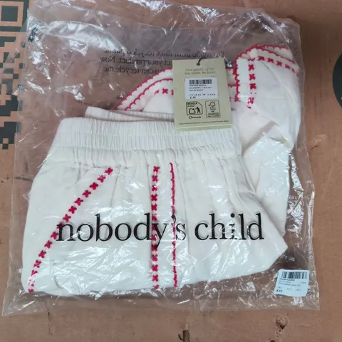 BAGGED NOBODY'S CHILD MILOS SHORTS IN CREAM SIZE UK 10