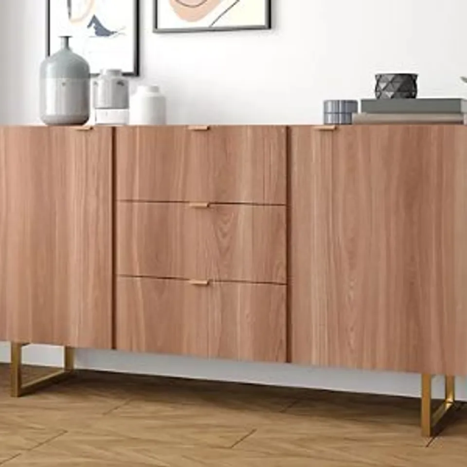 BRAND NEW BOXED OUT & OUT SEATTLE OAK LARGE MODERN SIDEBOARD - 135CM
