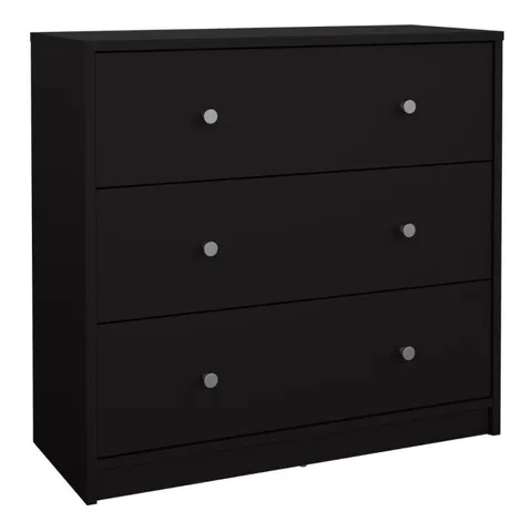 BOXED MAY CHEST OF 3 DRAWERS IN BLACK
