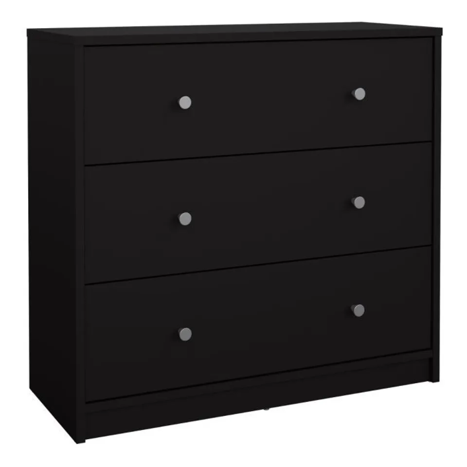 BOXED MAY CHEST OF 3 DRAWERS IN BLACK