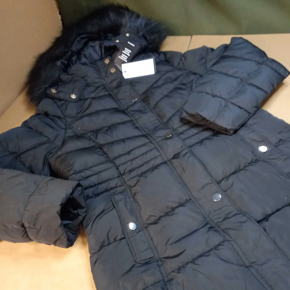NEWLOOK BLACK PUFFER COAT - SIZE 10