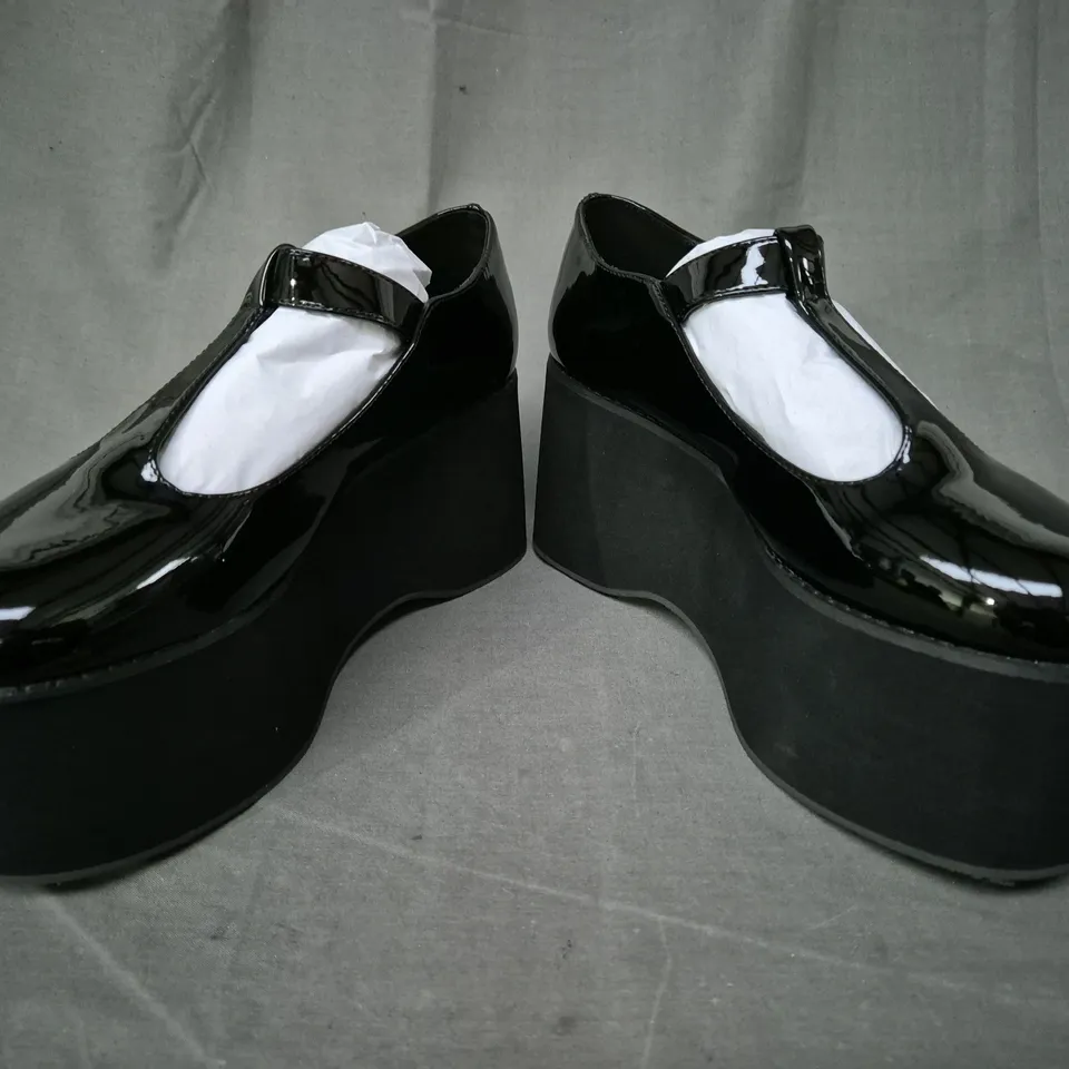 BOXED PAIR OF KOI MORENO BLACK PLATFORM MARY JANES UK SIZE 7