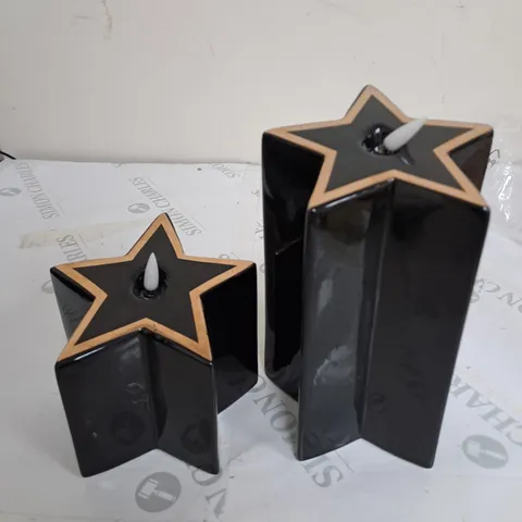 2 X DECORATIVE STAR FAUX CANDLE 