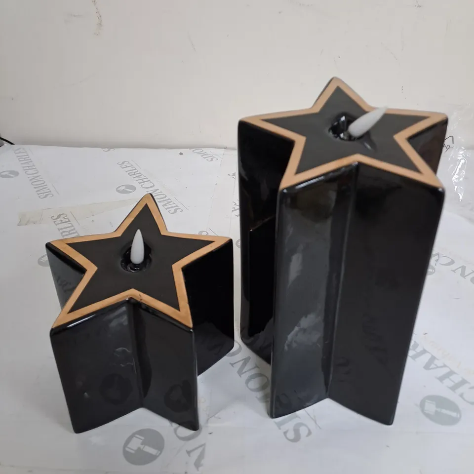 2 X DECORATIVE STAR FAUX CANDLE