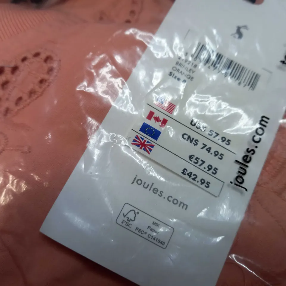 PACKAGED JOULES ORANGE SWEATER - SIZE 8