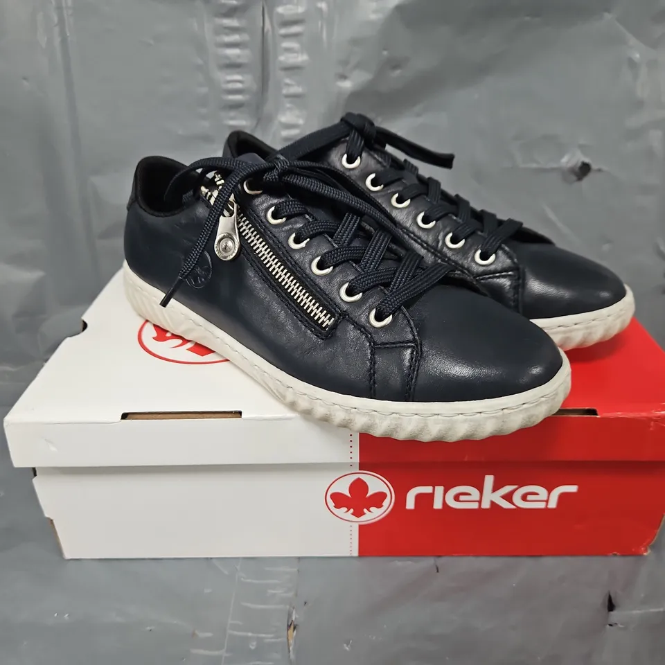 BOXED RIEKER LACE TRAINERS IN NAVY - SIZE 38