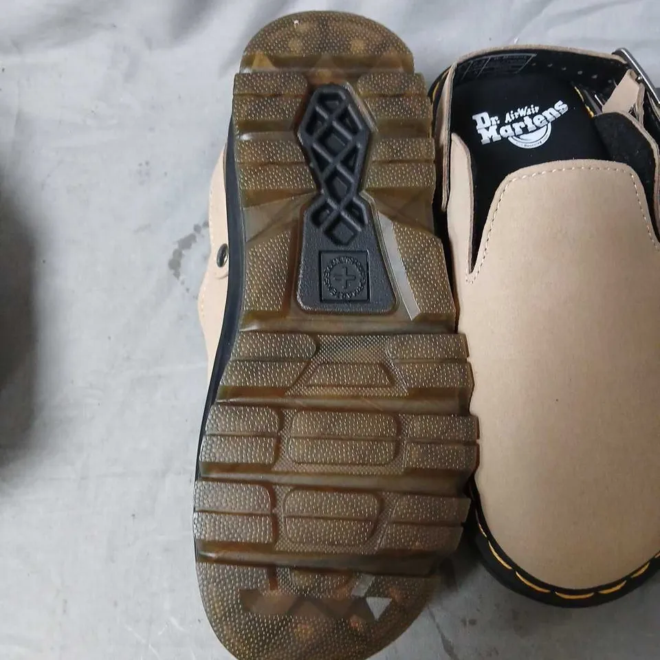 DR. MARTENS BEIGE SLIP-ON CLOGS WITH BUCKLE STRAP – WOMEN'S SIZE 5.5