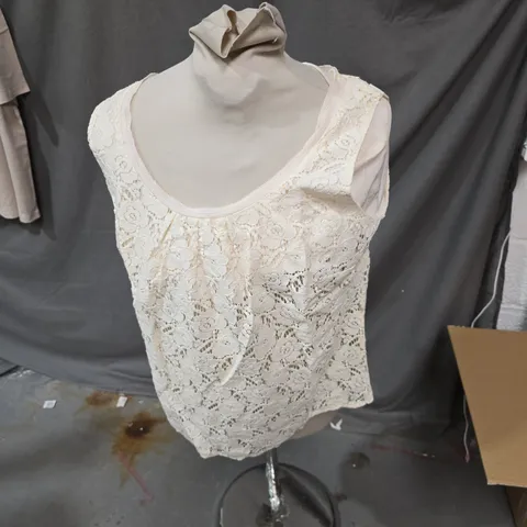 PHASE EIGHT IVORY LACE OVERLAY GARMENT, UK SIZE 12 