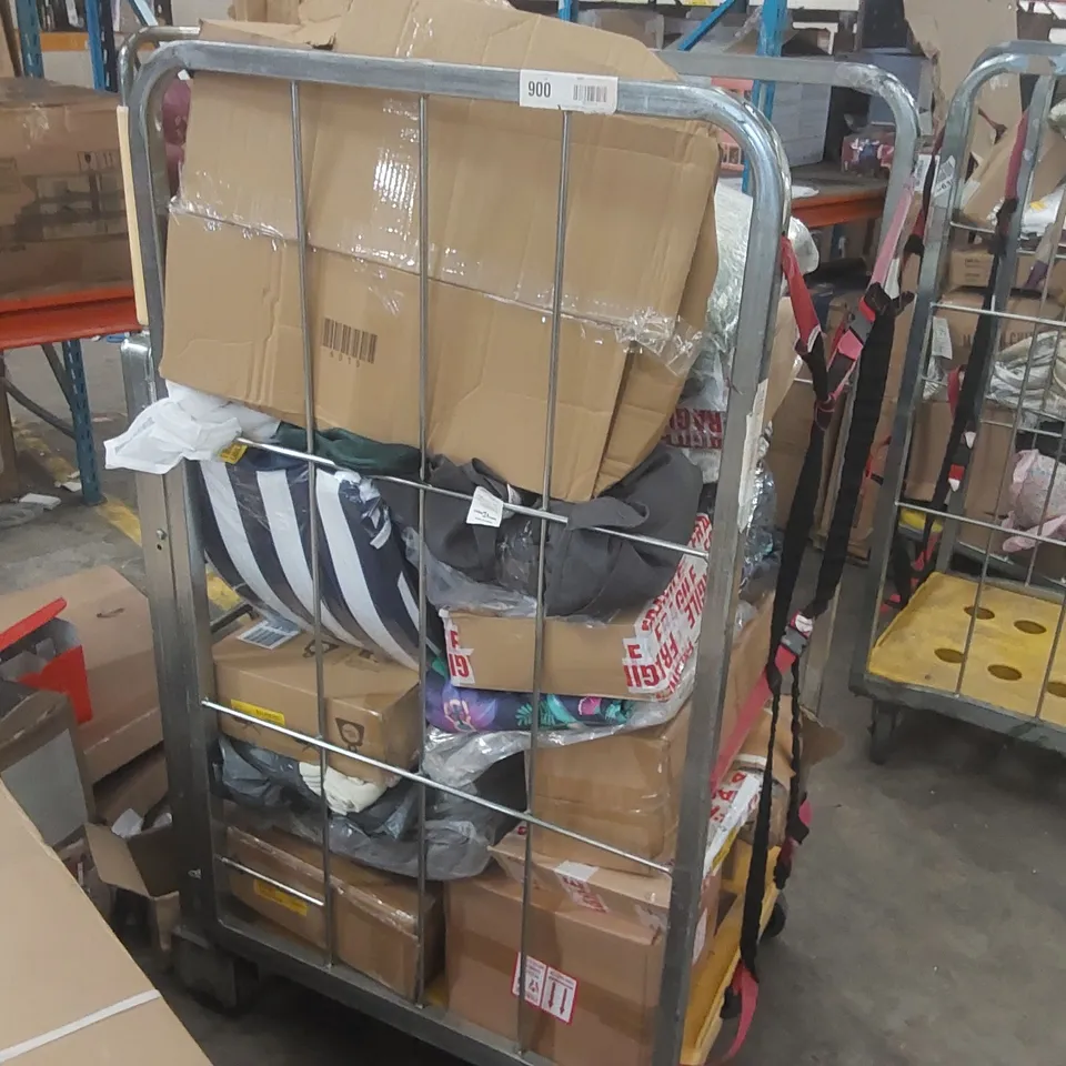 CAGE CONTAINING A LARGE QUANTITY OF ASSORTED FURNITURE PARTS AND HOUSEHOLD ITEMS ECT // CAGE NOT INCLUDED