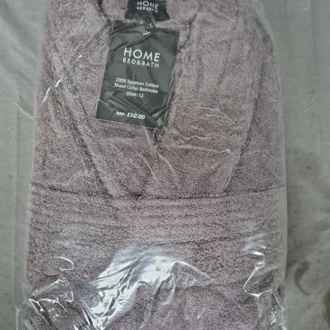 HOME BED & BATH SHAWL COLLAR BATHROBE IN GREY SIZE LARGE