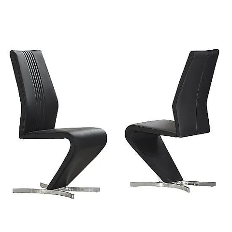 BRAND NEW BOXED SET OF 2 GIA DINING CHAIRS - BLACK PU (1 BOX)