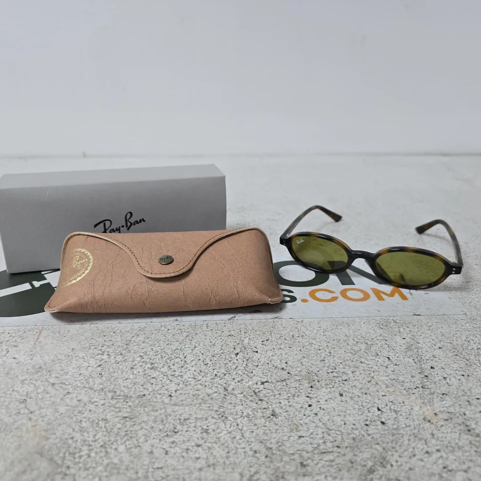 RAY BAN HAVANA GREEN SUNGLASSES IN CASE