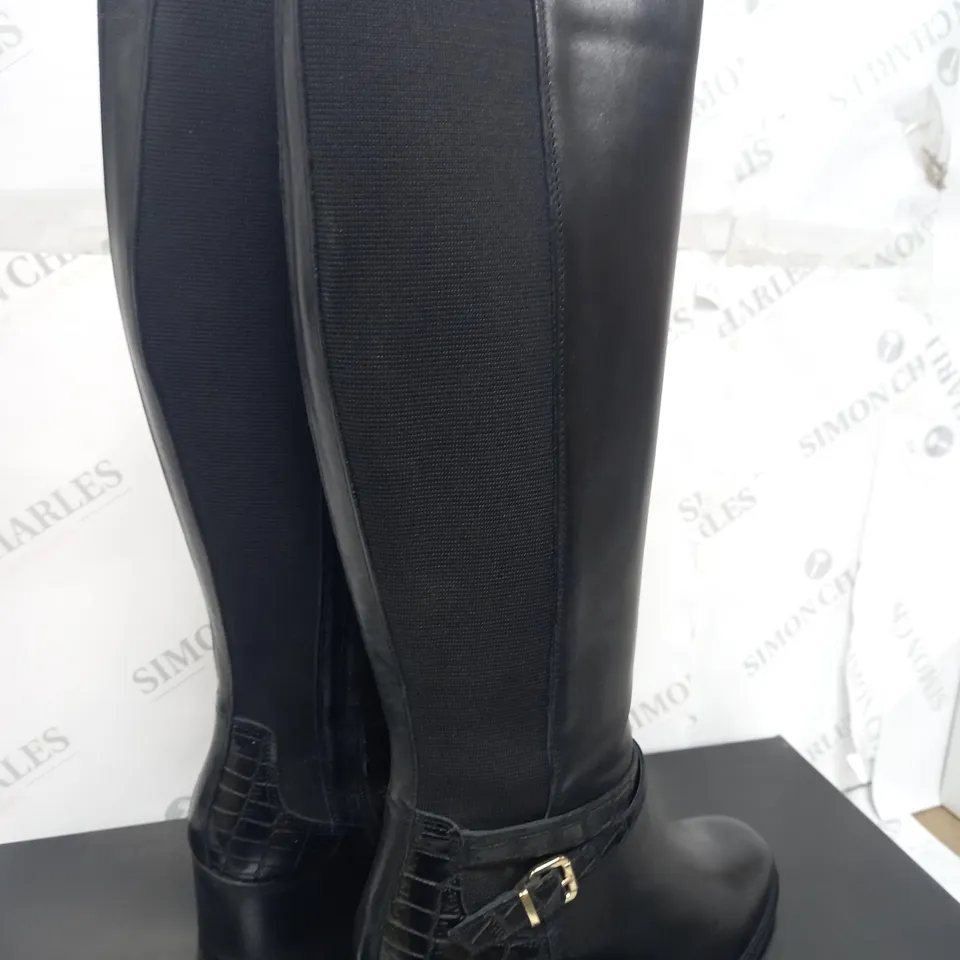 DUNE TILDING BOOT BLACK LEATHER SIZE 5.5 - BOXED