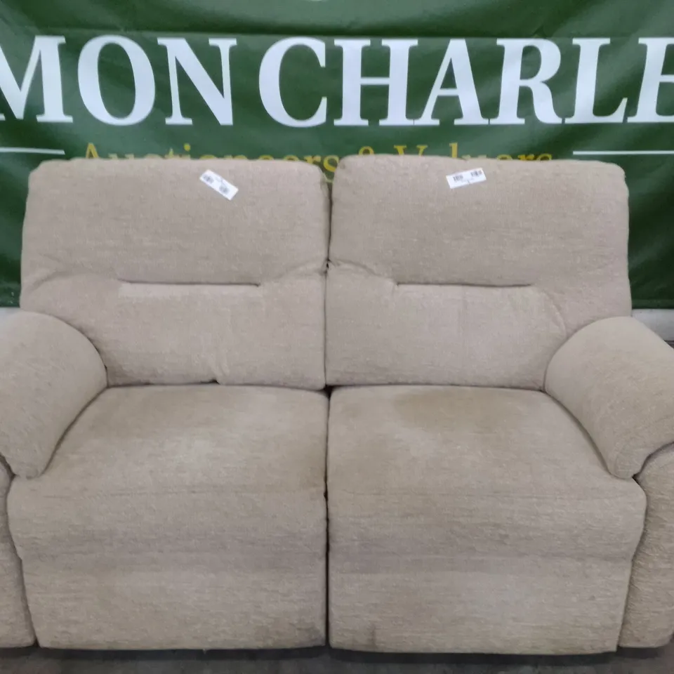 QUALITY DESIGNER G-PLAN SEATTLE 2.5 SEATER ELECTRIC RECLINER DBL SOFA - BOUCLE JUTE FABRIC