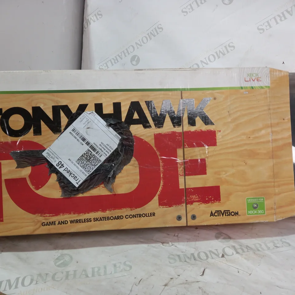 BOXED TONY HAWK RIDE GAME AND WIRELESS SKATEBOARD CONTROLLER FOR XBOX 360
