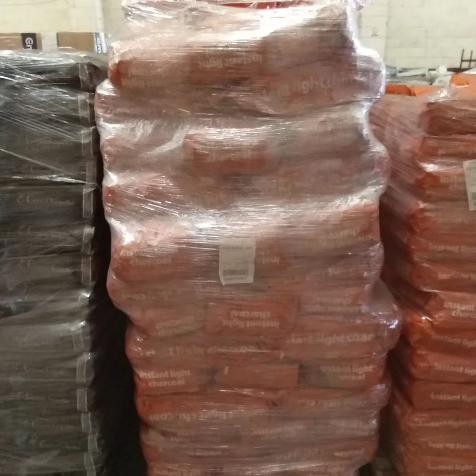 PALLET TO CONTAIN A LARGE QUANTITY OF BBQ TIME INSTANT LIGHT CHARCOAL 