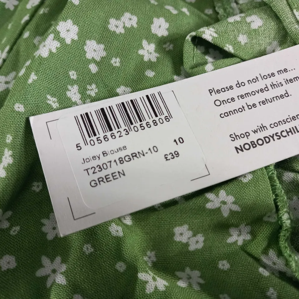NOBODYS CHILD JOIEY BLOUSE IN GREEN - 10