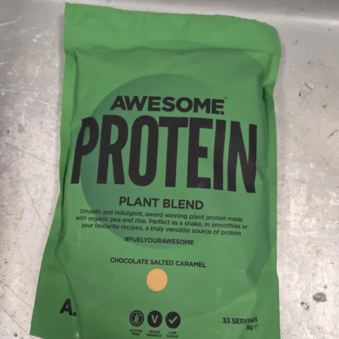 SEALED AWESOME PROTEIN PLANT BLEND - CHOCOLATE SALTED CARAMEL - 1KG