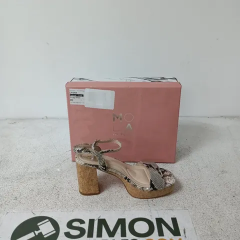MODA IN PELLE SNAKESKIN PLATFORM SANDALS - UK 5