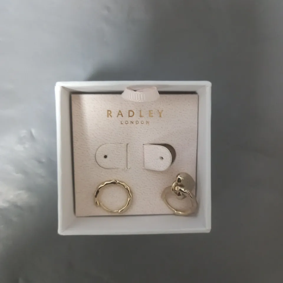 RADLEY 18CT GOLD PLATED PADLOCK HEART CHARM HOOP EARRINGS RRP £35