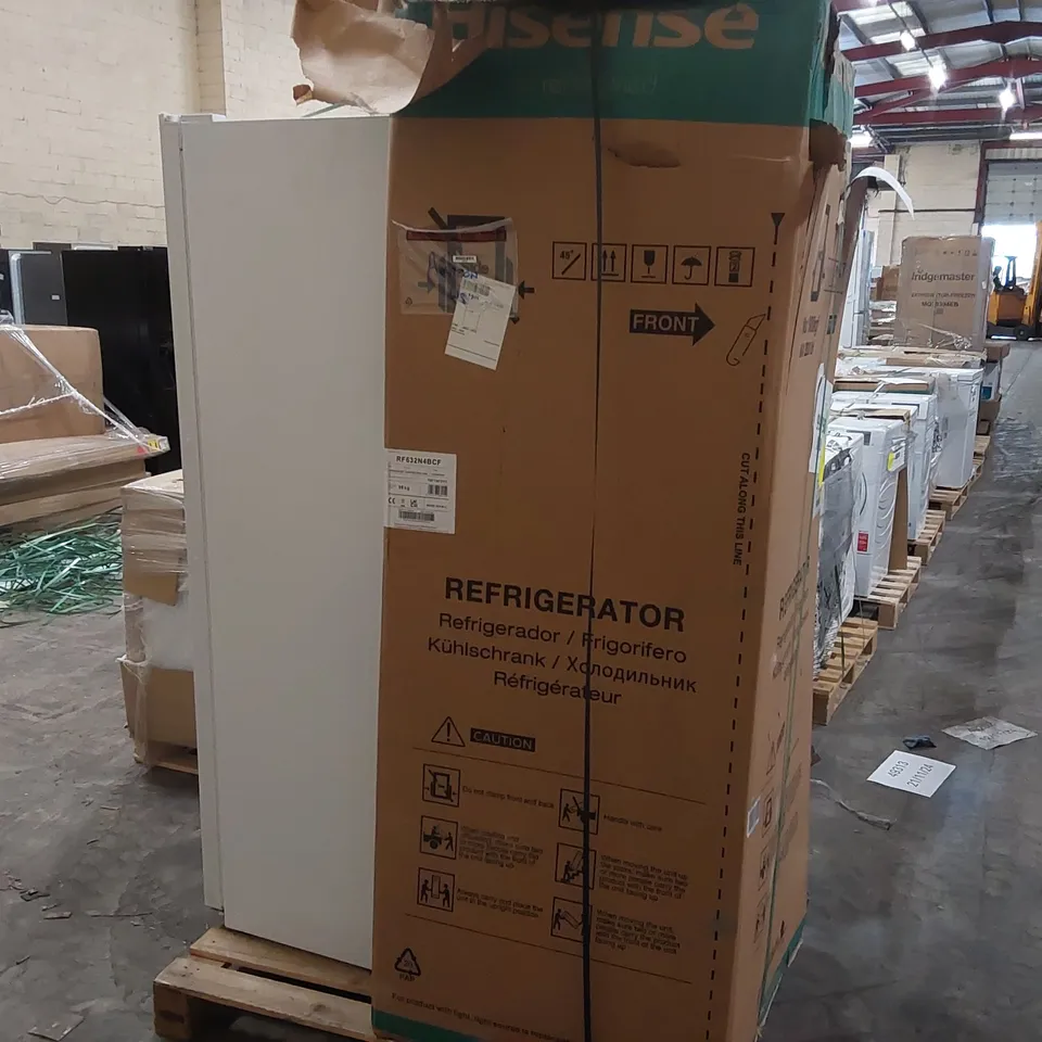 HISENSE FREESTANDING MULTI DOOR FRIDGE FREEZER AND HAIER H2F-255WSAA FREESTANDING FREEZER 262L - UNPROCESSED RAW RETURNS