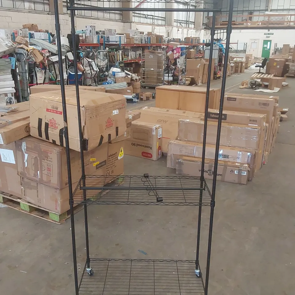 METAL ROLLING SHELF COAT HANGER