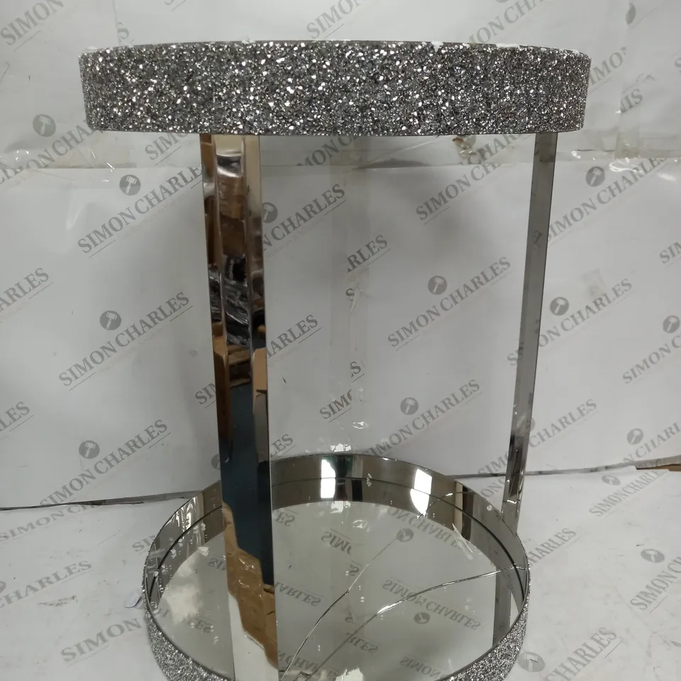 BOXED JULIEN MACDONALD ROUND CRYSTAL BAR CART [COLLECTION ONLY]