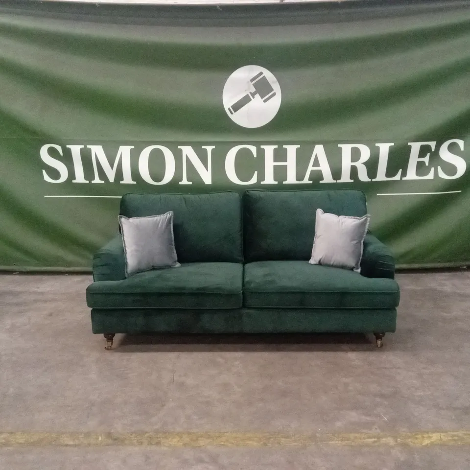 MARCANTONIO 3 SEATER VELVET SOFA - EMERALD GREEN