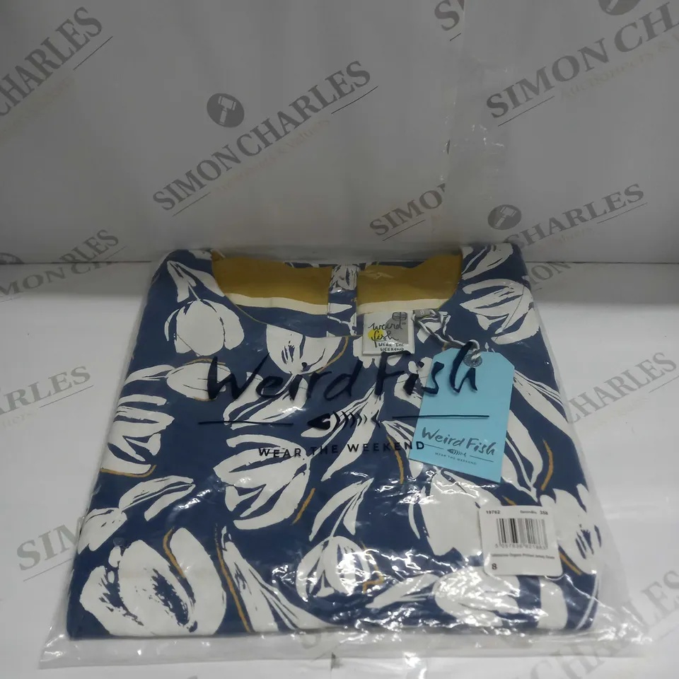 BAGGED WEIRD FISH TALLAHASSE ORGANIC PRINTED JERSEY DRESS SIZE 8