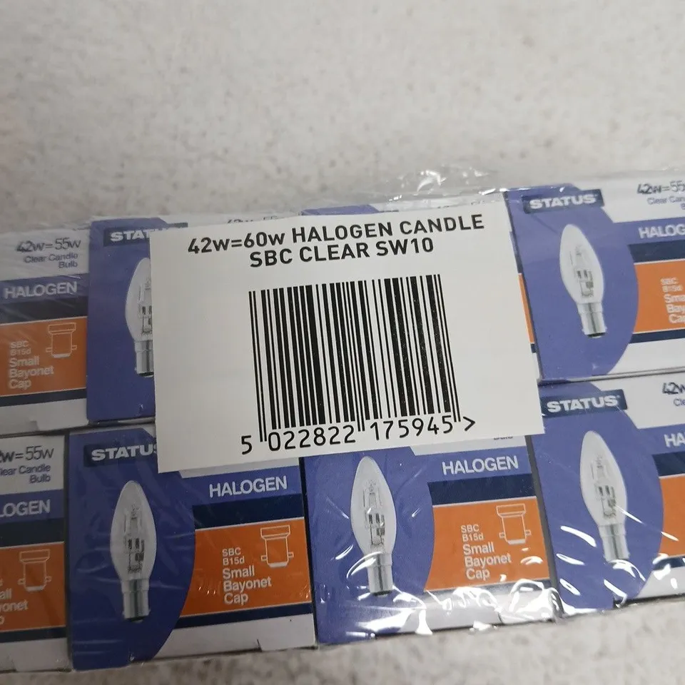 STATUS HALOGEN CANDLE BULB SBC CLEAR SW10, 42W/55W, 630 LM, SMALL BAYONET CAP