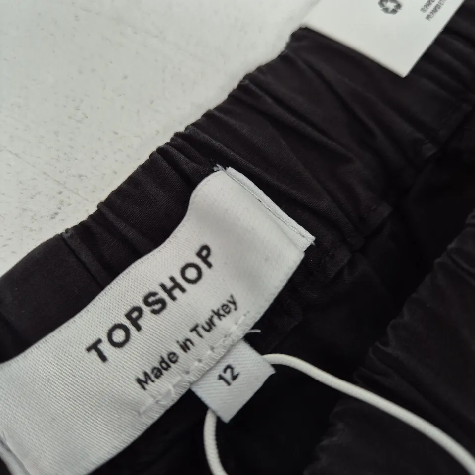 TOPSHOP BLACK TROUSERS, UK 12 – MADE IN TURKEY