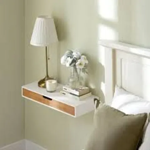 BOXED ARDELLA FLOATING SHELF - WHITE & NATURAL (1 BOX)